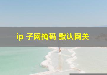 ip 子网掩码 默认网关